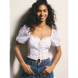 Reserved Top s puf rukavima - bijela | shoptok.hr