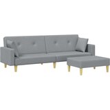 Maison Chic kavč - Sofa - Kanape dvosed s stolčkom za noge svetlo sivo blago, (21727376) Cene