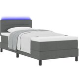 vidaXL krevet s kutijom s madracem i LED tamnosiv 80x200 cm tkanina Cijene