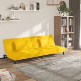  The Living Store Kavč dvosed z ležiščem in dvema blazinama rumen žamet - Raztegljiv Kavč, (21494344) | Shoptok.si
