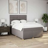  Krevet s oprugama i madracem smeđesivi 140 x 190 cm od tkanine | shoptok.hr