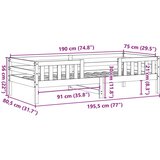  Okvir kreveta voštano smeđi 75 x 190 cm od masivne borovine | shoptok.hr