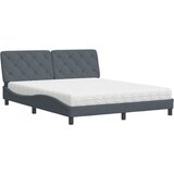  The Living Store Postelja z vzmetnico temno siva 160x200 cm žamet - Postelja, (21492020) | Shoptok.si