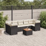 8-dijelni set vrtnih sofa od poliratana s jastucima crni | shoptok.hr