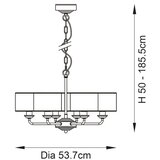  Endon 99151 - Luster na lancu HIGHCLERE 6xE14/28W/230V siva/mat hrom | Eponuda.com