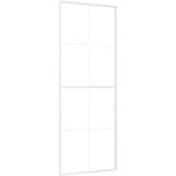  Drsna vrata ESG steklo in aluminij 76x205 cm bela, (20825982) | Shoptok.si