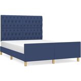  Posteljni okvir z vzglavjem moder 140x200 cm blago, (20906259) | Shoptok.si