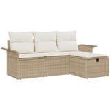 vidaXL set 4-delni vrtni kavč z blazinami bež poli ratan, (22092608) | Shoptok.si