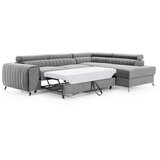 MID.YOU KOTNA SEDEŽNA GARNITURA, žamet svetlo siva | Shoptok.si