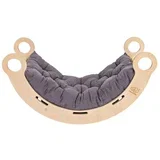 Siva/naravna gugalnica iz borovega lesa 39x75x38 cm Montessori -