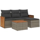 Maison Chic Seti vrtnega pohištva - Vrtna garnitura - Vrtni pohištvo set 5-delna z blazinami siv poli ratan, (21815170) | Shoptok.si