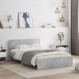  Okvir za krevet s uzglavljem i LED siva boja betona 120x200 cm | shoptok.hr