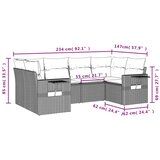  6-dijelni set vrtnih sofa s jastucima crni od poliratana | shoptok.hr