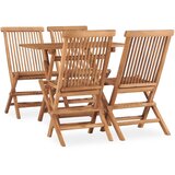 The Living Store Zložljiva zunanja jedilna garnitura 5-delna iz trdne tikovine - Zunanja Jedilna Garnitura, (21481616) | Shoptok.si