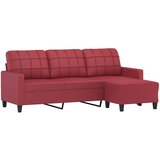  Trosjed s tabureom crvena boja vina 180 cm od umjetne kože | shoptok.hr