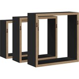  Kockaste zidne police 3 kom crne MDF | Eponuda.com