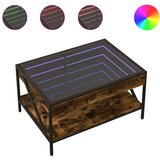 Maison Chic Klubska mizica - kavna mizica - Nizka mizica z neskončnimi LED dimljen hrast 70x50x38 cm, (21752005) Cene