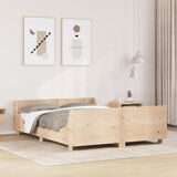 Maison Chic Posteljni okvir - Dvoposteljna postelja - Zakonska postelja brez vzmetnice 140x200 cm trdna borovina-J10817, (21766626) | Shoptok.si