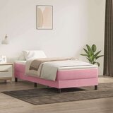 Box spring postelja z vzmetnico roza 90x210 cm žamet, (21792338) Cene