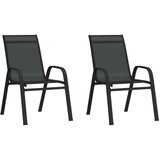  Vrtni stoli 2 kosa črn tekstil | Shoptok.si