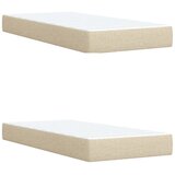 Krevet s oprugama i madracem krem 200 x 200 cm od tkanine | shoptok.hr