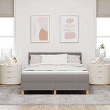  Postelja s škatlo z vzmetnico & LED Taupe 140x200 cm Tkanina, (22082866) | Shoptok.si