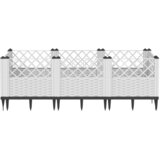  Vrtna sadilica s klinovima bijela 123,5x43,5x43,5 cm PP | Eponuda.com
