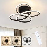 Nettlife LED stropna svetilka za hodnik, moderna oblika, zatemnljiva, daljinski upravljalnik, 44 W, črna, (22111105) | Shoptok.si