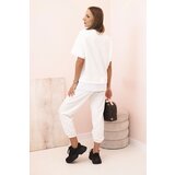Kesi Włoski Women's butter set with short sleeves and pants ecru | shoptok.hr