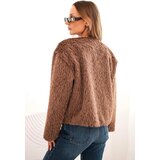 Kesi Włoski Faux fur women's jacket without fastening brown | Shoptok.si