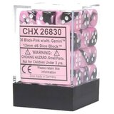 Chessex kockice - gemini - black-pink & white 12mm (36) Cene
