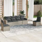 vidaXL 6-dijelni set vrtnih sofa od poliratana s jastucima svjetlosivi Cijene