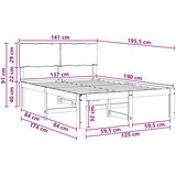  Krevetni okvir s uzglavljem ROSTOCK Prirodna 137 x 190 cm | shoptok.hr