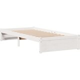 vidaXL Krevet s regalom za knjige bez madraca bijeli 90x200cm borovina | shoptok.hr
