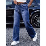 DStreet Spodnie damskie RETROFIT jeansowe szerokie z wysokim stanem niebieskie | shoptok.hr