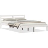 vidaXL Postelja z Naslonom Bela 140x210 cm Trden Bor | Shoptok.si