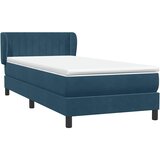 Box Spring krevet s madracem tamnoplavi 80x210 cm baršun | Eponuda.com