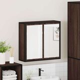 vidaXL Kopalniška omarica z ogledalom rjavi hrast 65x20x60 cm inž. les | Shoptok.si