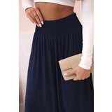 Kesi Włoski Women's viscose trousers with elastic waistband navy blue | Shoptok.si