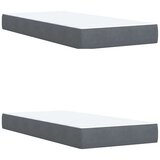 vidaXL Box spring postelja z vzmetnico temno siva 200x200 cm žamet | Shoptok.si