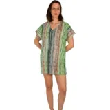 Kaftan za plažu Striped zeleni