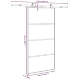 vidaXL Klizna vrata s priborom 102,5x205 cm od stakla ESG i aluminija | shoptok.hr