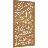  Vrtni zidni ukras 105 x 55 cm od čelika COR-TEN s uzorkom lišća | shoptok.hr