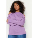 Trendyol Curve Plus Size Sweater - Purple - Relaxed fit Cene