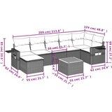  8-dijelni set vrtnih sofa s jastucima bež od poliratana | shoptok.hr