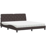  Postelja z vzmetnico temno rjava 180x200 cm blago, (21791494) | Shoptok.si