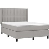  Krevet box spring s madracem LED svjetlosivi 140x200 cm tkanina | shoptok.hr