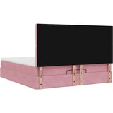 Okvir kreveta s madracima ružičasti 200x200cm baršunasti | shoptok.hr