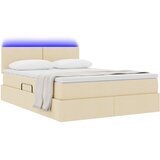  Krevet s prostorom za pohranu s LED-om Krema 140 x 200 cm | shoptok.hr