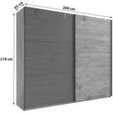 MID.YOU omara z drsnimi vrati, barve grafita, barve hrasta | Shoptok.si